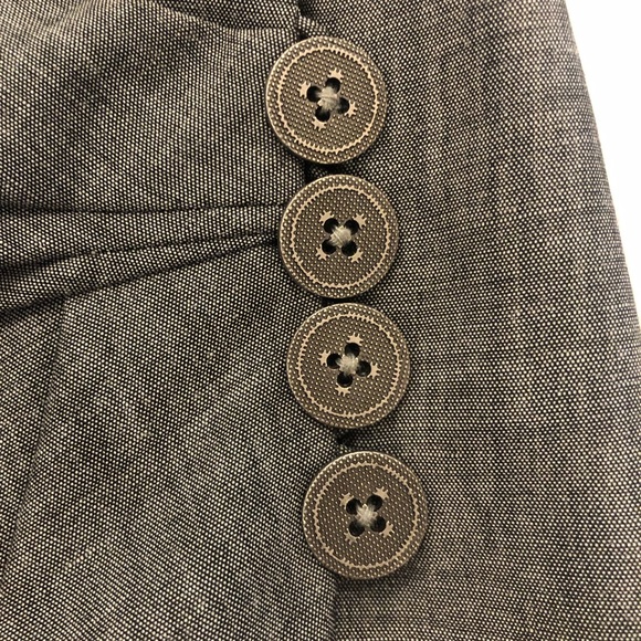 ZAC POSEN Gray Pleated Gathered Side Wrap Mini Skirt SZ 8 Fits 4 - Picture 5 of 12